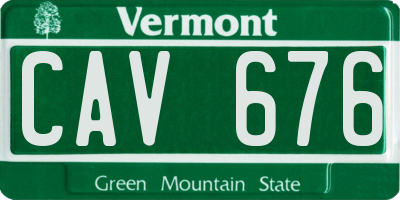 VT license plate CAV676