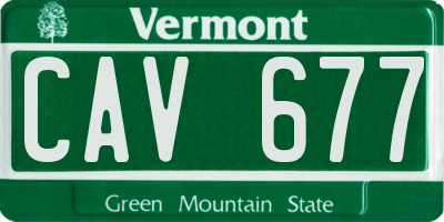 VT license plate CAV677