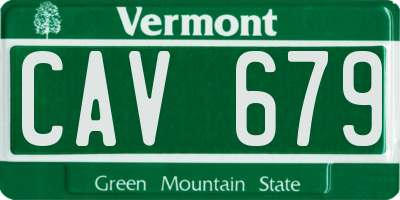VT license plate CAV679
