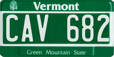 VT license plate CAV682