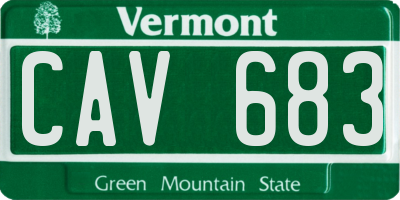 VT license plate CAV683