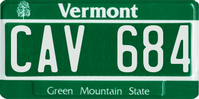 VT license plate CAV684
