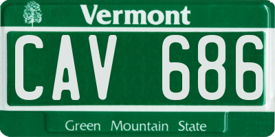 VT license plate CAV686