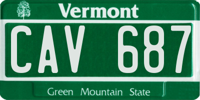 VT license plate CAV687