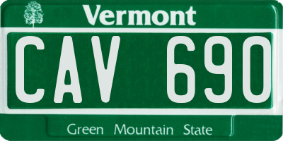 VT license plate CAV690