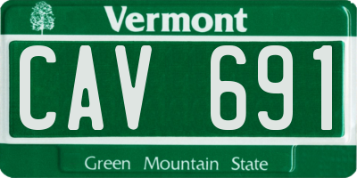 VT license plate CAV691