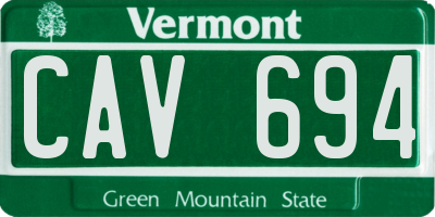 VT license plate CAV694