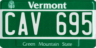 VT license plate CAV695