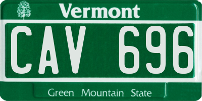 VT license plate CAV696