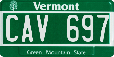VT license plate CAV697