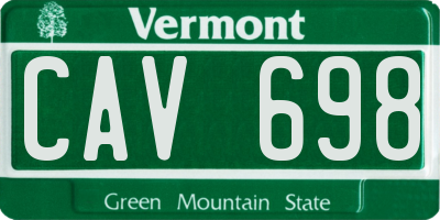 VT license plate CAV698