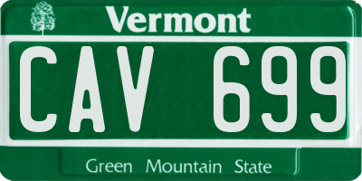 VT license plate CAV699
