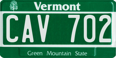 VT license plate CAV702