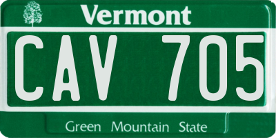 VT license plate CAV705