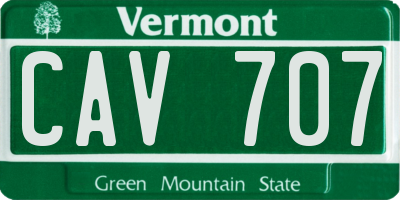 VT license plate CAV707