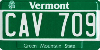VT license plate CAV709