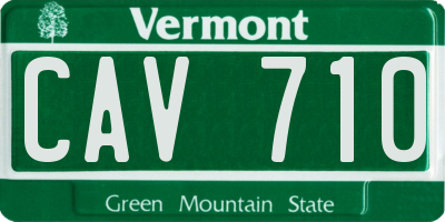 VT license plate CAV710