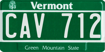 VT license plate CAV712