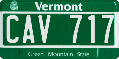 VT license plate CAV717