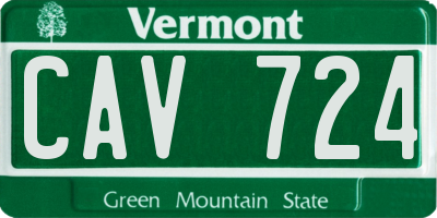 VT license plate CAV724