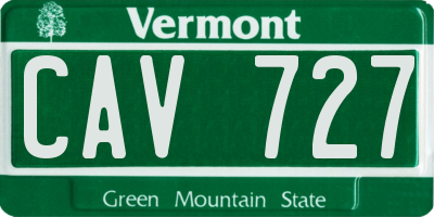 VT license plate CAV727