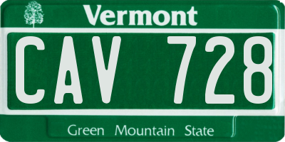 VT license plate CAV728