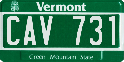 VT license plate CAV731