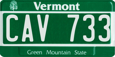 VT license plate CAV733