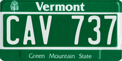 VT license plate CAV737