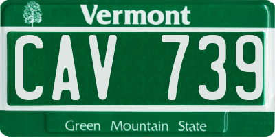 VT license plate CAV739