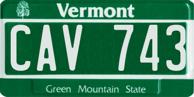 VT license plate CAV743