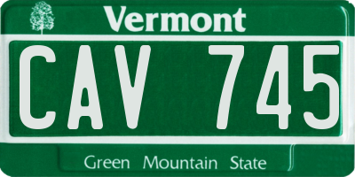 VT license plate CAV745