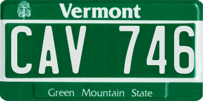 VT license plate CAV746