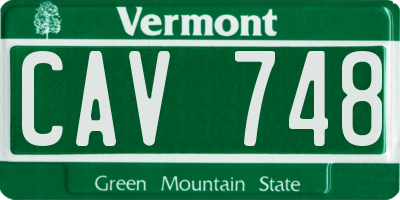 VT license plate CAV748