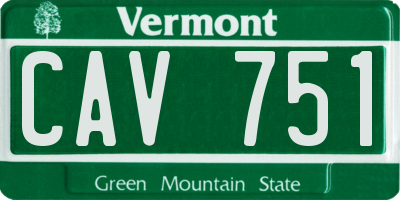 VT license plate CAV751