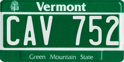 VT license plate CAV752