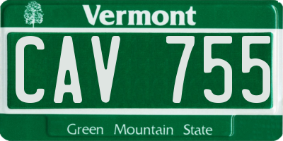 VT license plate CAV755