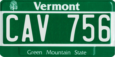 VT license plate CAV756