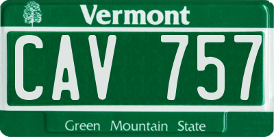 VT license plate CAV757