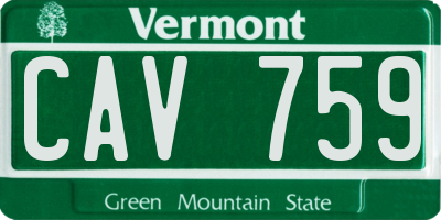 VT license plate CAV759
