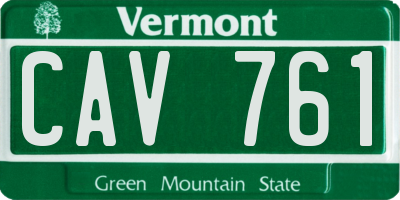 VT license plate CAV761