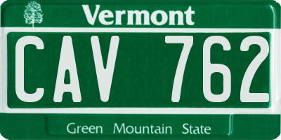 VT license plate CAV762