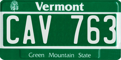 VT license plate CAV763