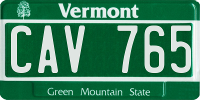 VT license plate CAV765