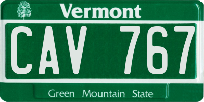 VT license plate CAV767