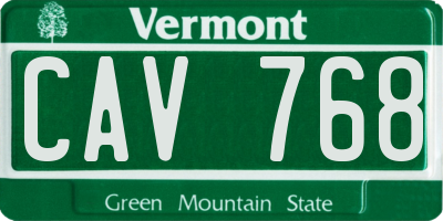 VT license plate CAV768