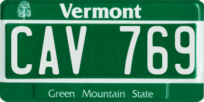 VT license plate CAV769