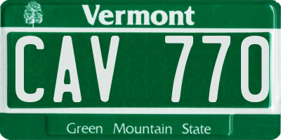 VT license plate CAV770