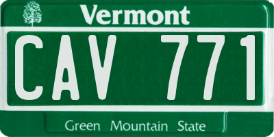 VT license plate CAV771