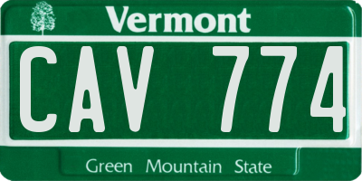 VT license plate CAV774